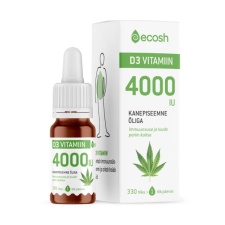 D3 VITAMIIN 4000 IU tilk kanepiõliga, 10 ml 